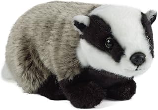 Living Nature Badger Soft Toy – Realistic Fluffy Animal Plush Teddy, Cuddly Stuffed Animal Gift for Kids & Babies, 27 cm