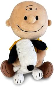 Plush PEANUTS CHARLIE BROWN and the SNOOPY Dog in the Arms - Collectible - Height 25 cm - Multicoloured