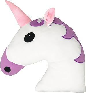 Desire Deluxe Unicorn Emoti Cushions 37cm - Novelty Soft Plush Toy for Kids - Round Cute Stuffed Funny Smile Face Emoticon Unicorn Pillow for Boys & Girls