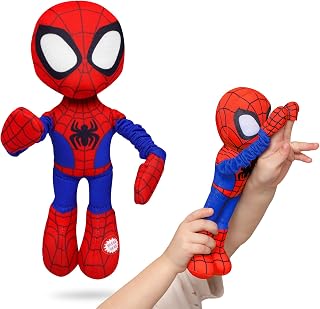 Marvel Spidey and His Amazing Friends – Slingshot Plush Spider-Man Toy with Sound– Stretchable Arms for Launch Action – Soft & Durable Superhero Plush for Kids Toys for Boys & Girls