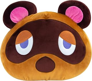 Club Mocchi Mocchi Mega Tom Nook Plush Toy 40 cm, Nintendo Merchandise for Girls and Boys, Bedroom Accessories, Animal Crossing Soft Toy for Boys and Girls, Cuddly Cushion Suitable from 3 Years +