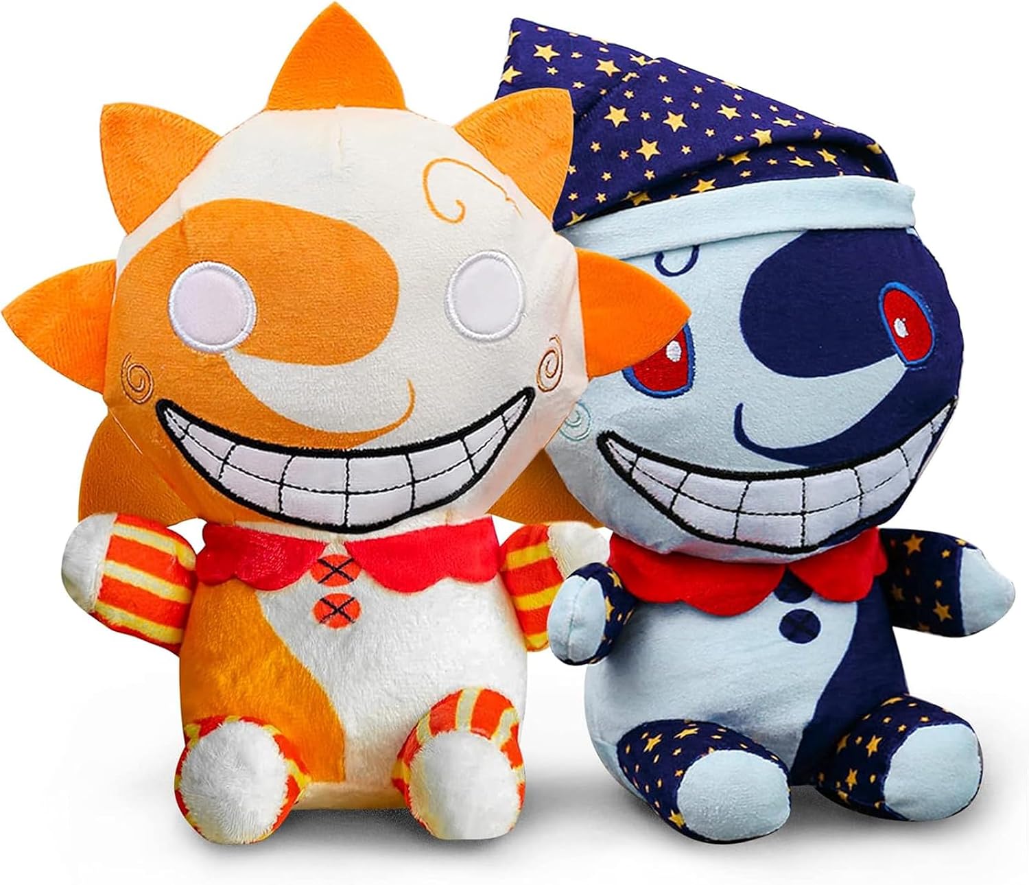 vita dennis Plushies 2pcs Sun and Moon Plush FNAF 9.84in FNAF Security Breach Sundrop and Moondrop Plush Figure Toy Soft Stuffed Clown Cartoon Plushie for Boys Girls Festive and Decorative Gift
