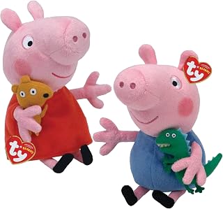 Ty Peppa Pig & George Pig 6 Inch Multipack - Beanie Baby Soft Plush Toys - Collectible Cuddly Stuffed Teddy Bears