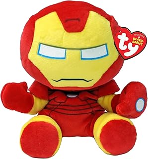 TY Iron Man Marvel Avengers Beanie Babies Regular, Licensed Beanie Baby Soft Plush Toy, Collectible Cuddly Stuffed Teddy