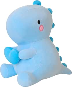 SQEQE Dinosaur Stuffed Animal, Loving Soft Dino Plush Toys with Holding Heart for Valentine Day, Sweet Romantic Anniversary Birthday Gift for Her Girls Boys Girlfriend Blue 30CM