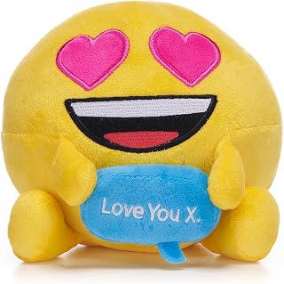 Emoji 7" (18cm) Heart Eyes "Love You X!" Emoji Plush Soft Toy