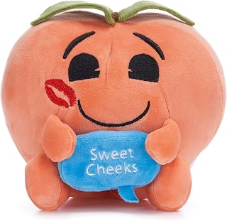 Emoji 7" (18cm) Peach Fruit "Sweet Cheeks" Emoji Plush Soft Toy