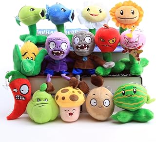 14pcs Set Plants and Zombies Plush Toys Game Pea Shooter Sunflower Squash Plushies Doll Children Kids Gifts