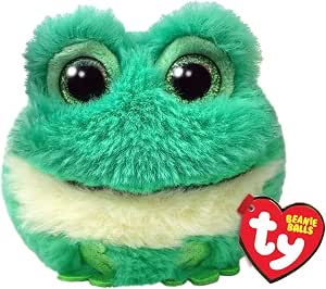 TY Gilly Frog Beanie Ball 7cm - Squishy Beanie Baby Soft Plush Toys - Collectible Cuddly Stuffed Teddy