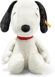 Steiff Snoopy cuddly toy, cute stuffed toy, boys, girls & babies from 0 months, Friends, plush toy 30 cm, white, 024702