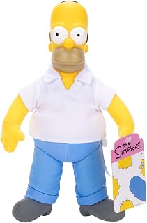 Jakks Pacific The Simpsons Homer Plush 25cm, Officially Licensed, Soft Plush Homer with Sculpted Head, Highly Detailed and Expressive Design, Collect the Entire Simpsons Family