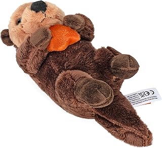 Wild Republic Pocketkins Eco Sea Otter, Stuffed Animal, 5 Inches, Plush Toy, Made from Recycled Materials, Eco Friendly, Brown