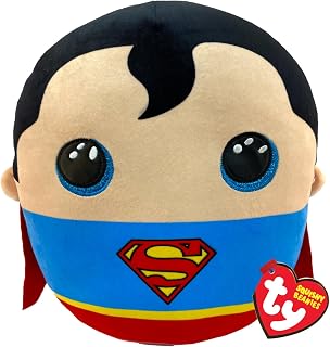 TYSuperman Squishy Beanie - 10" Soft Plush Toy | Cuddly Collectible for Kids & Babies | Stuffed Teddy Plushies | DC Comics