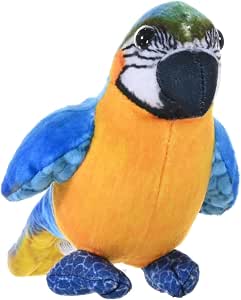 Wild Republic Rainforest Blue & Yellow Macaw, Stuffed Animal, 4.5 Inches, Plush Toy, Fill is Spun Recycled Water Bottles, Eco friendly