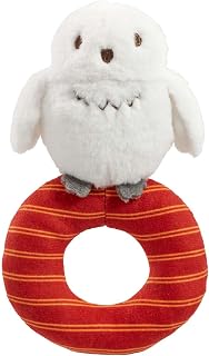 Rainbow Designs Harry Potter Hedwig Plush Baby Rattle - Soft Sensory Toy for Newborns – Suitable from Birth Ring Rattle for Early Development – Playtime and On-The-Go Companion