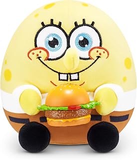 Snackles Licensed Character SpongeBob Squarepants 5-inch Plush by ZURU Plush with Snack Accessory