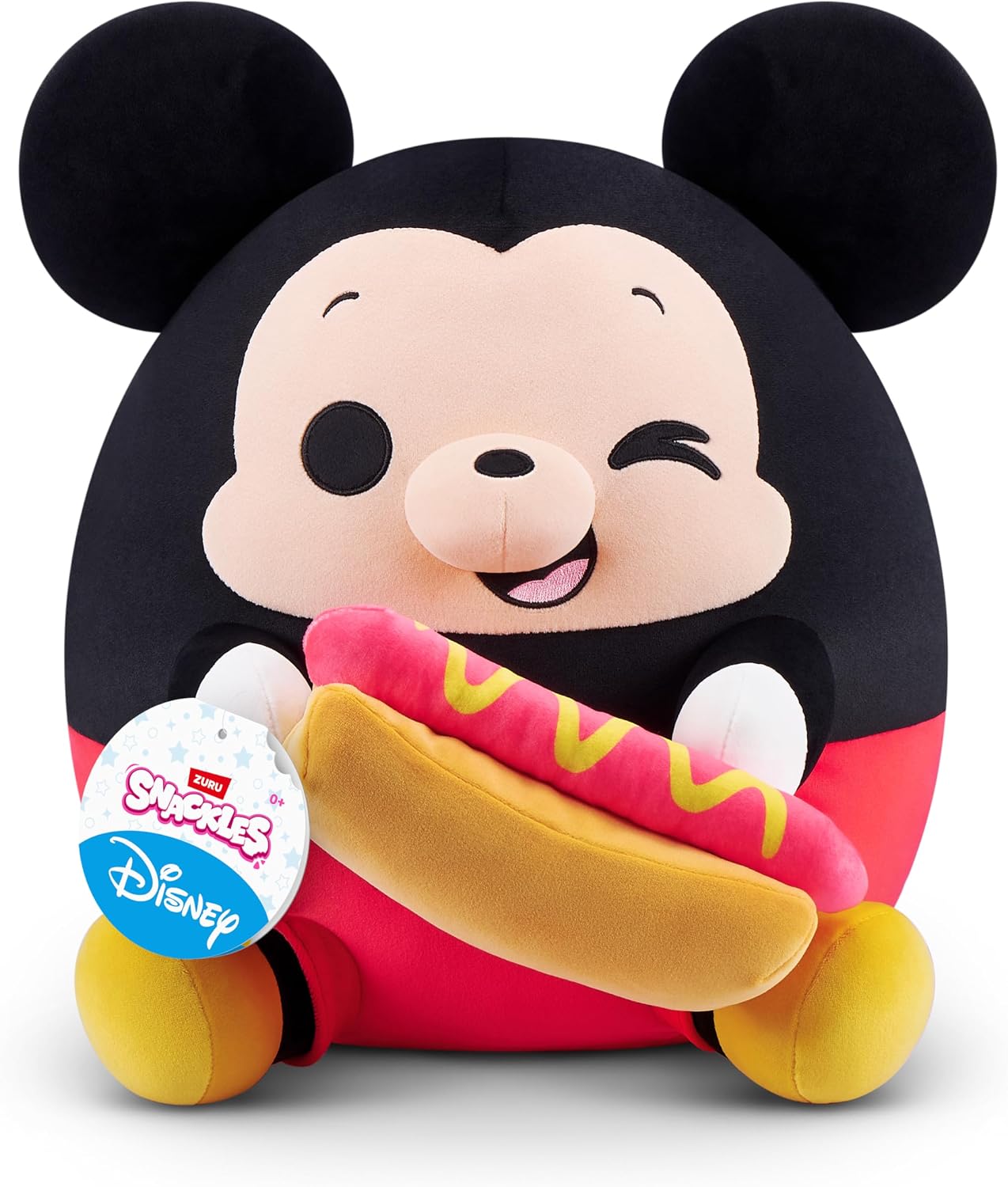 Snackles Disney 14-inch Plush Mickey&Hot Dog (MICKEY) by ZURU, Plush with Snack Accessory