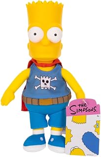 The Simpsons Daredevil Bart Collectible 20cm Plush by JAKKS Pacific, Officially Licensed, Soft Plush with Sculpted Head, Detailed Design, Features Fabric Cape, Collect the Entire Simpsons Family