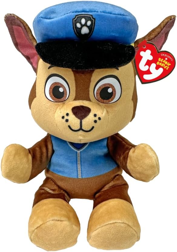 TY Chase Paw Patrol Soft Plush Toy for Kids, Cuddly Teddy, Collectible Stuffed Toy, Beanie Babies Range, Regular