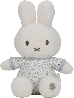 Little Dutch nijntje Miffy x Plush Toy, Cuddly Toy, Stuffed Toy, Rabbit Miffy Blue - Lucky Leaves (30 cm)
