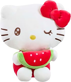 Hello Kitty Macedonia Plush, 16cm Watermelon Soft Toy, Cute Character with Watermelon Design, Official Licensed Merchandise, for Fans and Collectors, Suitable for Ages 4+