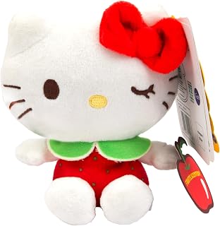 Hello Kitty Macedonia Scented Plush, 12cm Red Dress Wink, Cute Character in Red Dress, Scented Soft Toy, Official Licensed Merchandise, for Fans, Suitable for Ages 4+