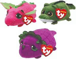 TY Teeny Wallie, Landon and Darby 3-Piece Set - Travel-sized Soft Plush Toy for Kids - Collectible Stuffed Animal - Plushies Cuddly Toy for Children