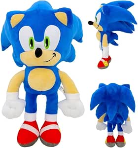30CM The Hedgehog Plushies, Cute Stuffed Animal Toys, The Movie Plush Figure Collection, Knuckles Character Soft Toy for Kids Boys Girls Birthdays Gift (Blue)