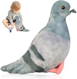 Pigeon Cuddle,Realistic Bird Plush Plush Dolls,Realistic Pigeon Plush Toy for WildAnimals, Gift for Friends (20CM) (grey) Cute Peace Bird Animal Gift for Kids