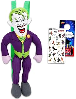 DC ComicsBatman The Joker Plush BackpackSet - Bundle with 16" The Joker Plush Doll with Carrying Straps, Stickers, and More | Batman Gifts