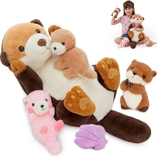 MorisMos Giant Otter Soft Toy for Kids, 60cm Cuddly Large Plush Otter Teddy Stuffed Animal, Big Fluffy Gift for Boys Girls Birthday Christmas Deco