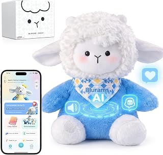 blurams Baamy AI Interactive Plush Toy, Cute Lamb Stuffed Toy for Kids, Real-Time Voice Chat, Conversation Memory & Voice Response, Soft Safe Gift for Boys & Girls, for 3+ years old