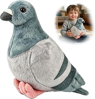 KFSCIP Pigeon Plush, Pigeon Teddy, Cuddly Toy for Bedroom Decoration and Educational Play, 20cm Soft Stuffed Animal, for Bird Enthusiasts