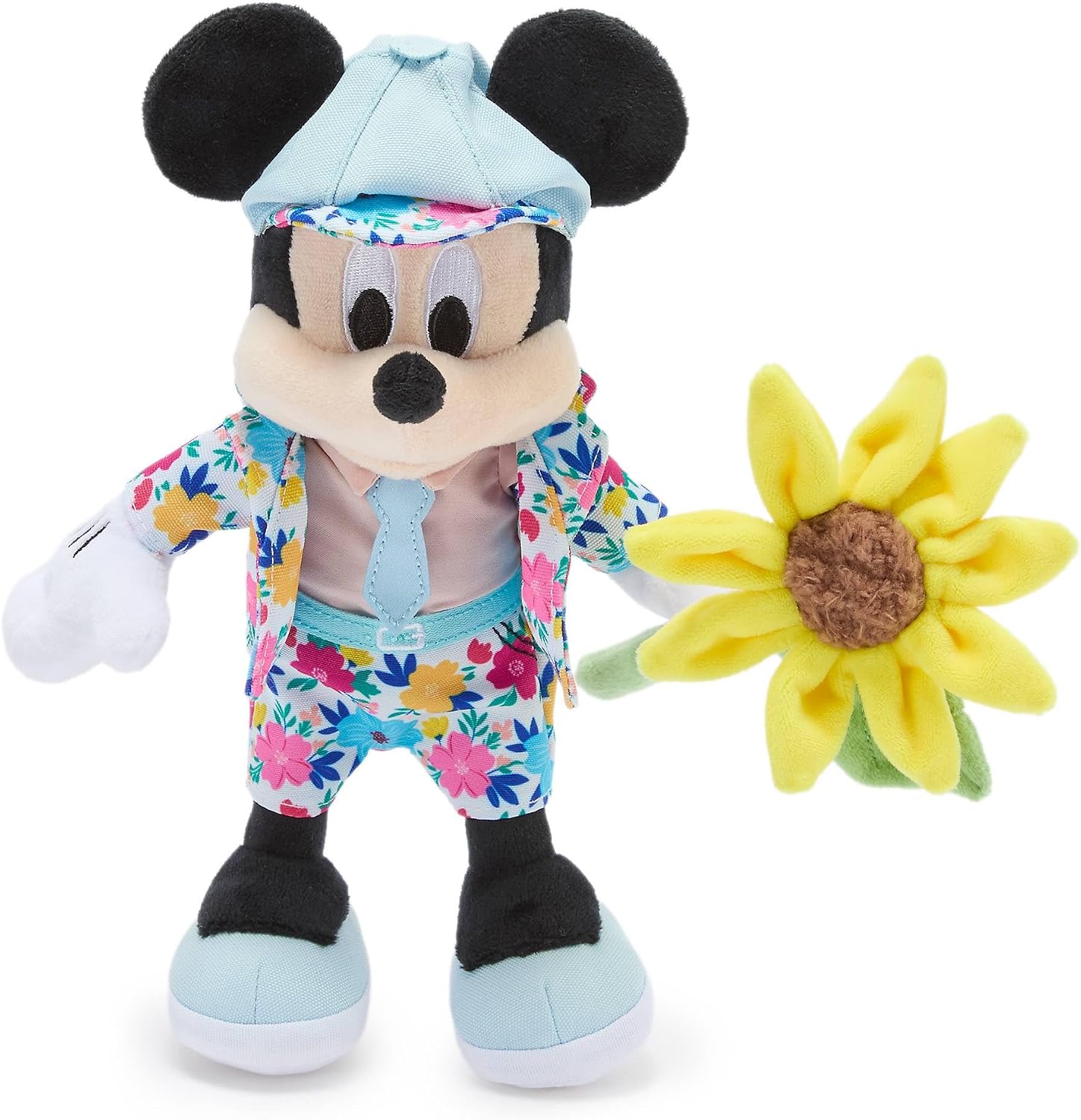 Disney Store Official Mickey Mouse Summer Floral Bean Bag – Soft Plush Toy 23 x 15 x 23 cm