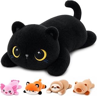 Black Cat Weighted Stuffed Animal, Soft Plush Toy Gift(27 cm, 0.32 kg)